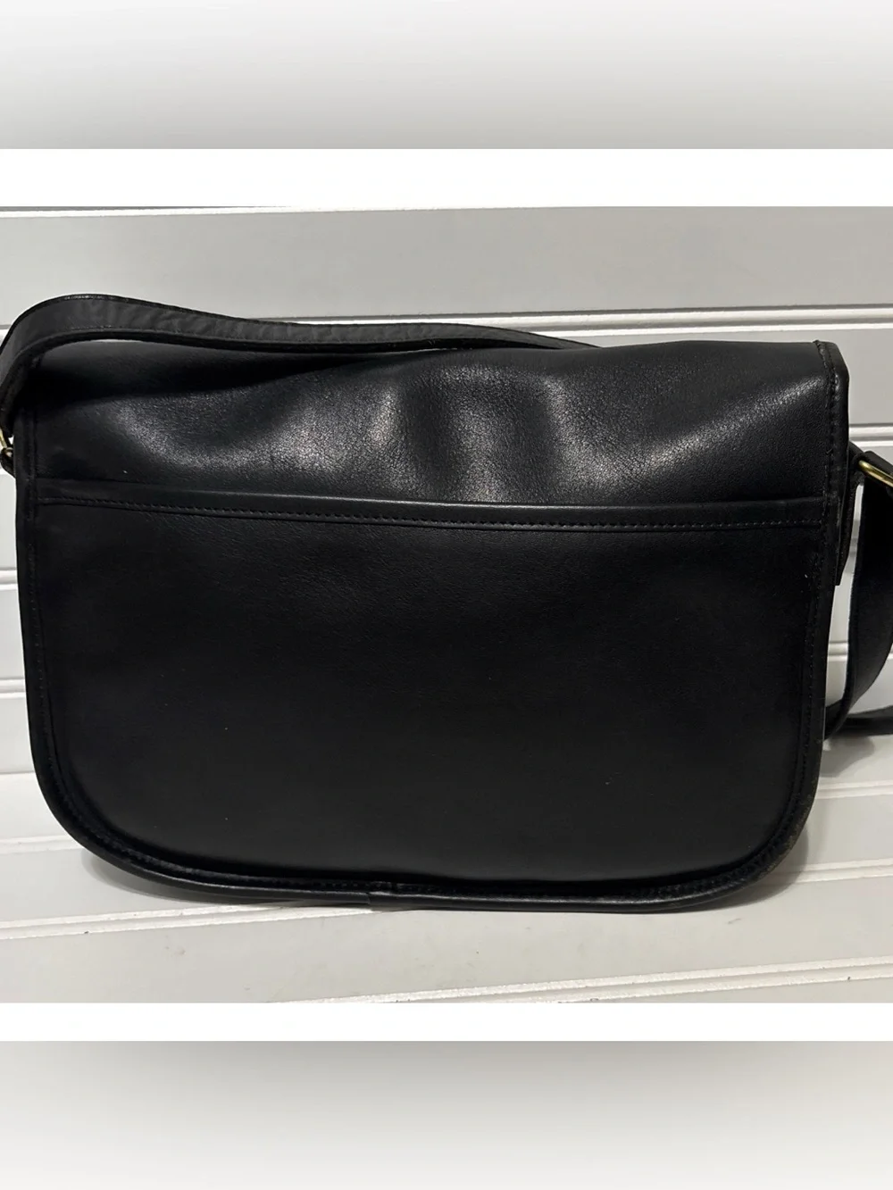 COACH Vintage City Black Leather Shoulder Crossbody Bag Tote Made in USA